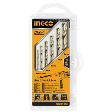 JOGO DE BROCAS HELICOIDAIS HSS INGCO COM 6 PEÇAS