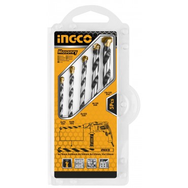 JOGO DE BROCAS PARA ALVENARIA (MULTIMATERIAL) INGCO COM 5 PEÇAS