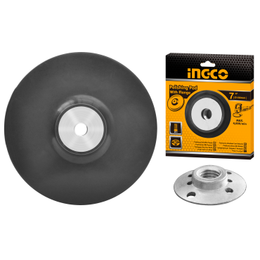DISCO DE BORRACHA COM FLANGE PARA POLITRIZ INGCO 7” (180MM) ADEQUADO PARA BOINA REF. APP0201801