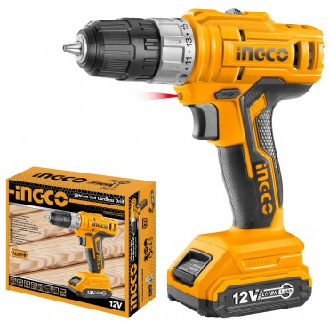 PARAFUSADEIRA E FURADEIRA INGCO À BATERIA ÍON-LÍTIO 12V