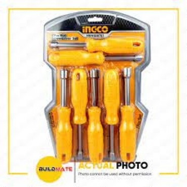 JOGO DE CHAVES CANHÃO INGCO 6 A 12MM C/ 7 PÇS REF.HKNSD0701