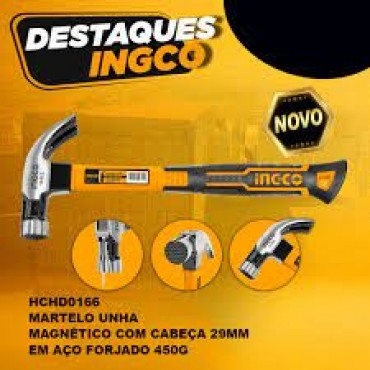 MARTELO UNHA MAGNÉTICO INGCO COM CABEÇA REF.HCHD0166