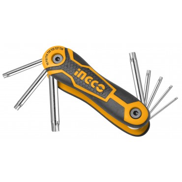 JOGO DE CHAVES TORX TIPO CANIVETE INGCO T9 A T40 COM 8 PEÇAS HHK14083