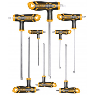 JOGO DE CHAVES TORX DE PUNHO T INGCO COM 8 PEÇAS HHKT8083