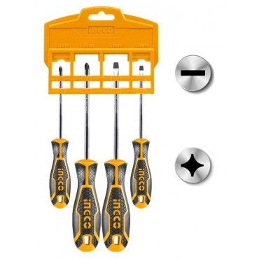 JOGO DE CHAVES DE FENDA E PHILIPS INGCO COM 4 PEÇAS