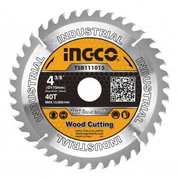 DISCO DE SERRA - VÍDEA TCT INGCO 4.3/8” 40 DENTES REF. TSB111015